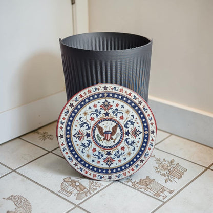 Custom Traditional Motif Bathroom Bin, Decorative Tile Inspired Trash Can, Personalised Vanity Waste Basket, Cultural Pattern Bathroom