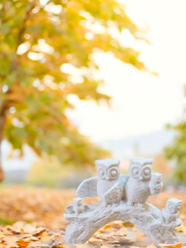 whispering owl family 3d printed owl sculpture heart warming home décor uk made