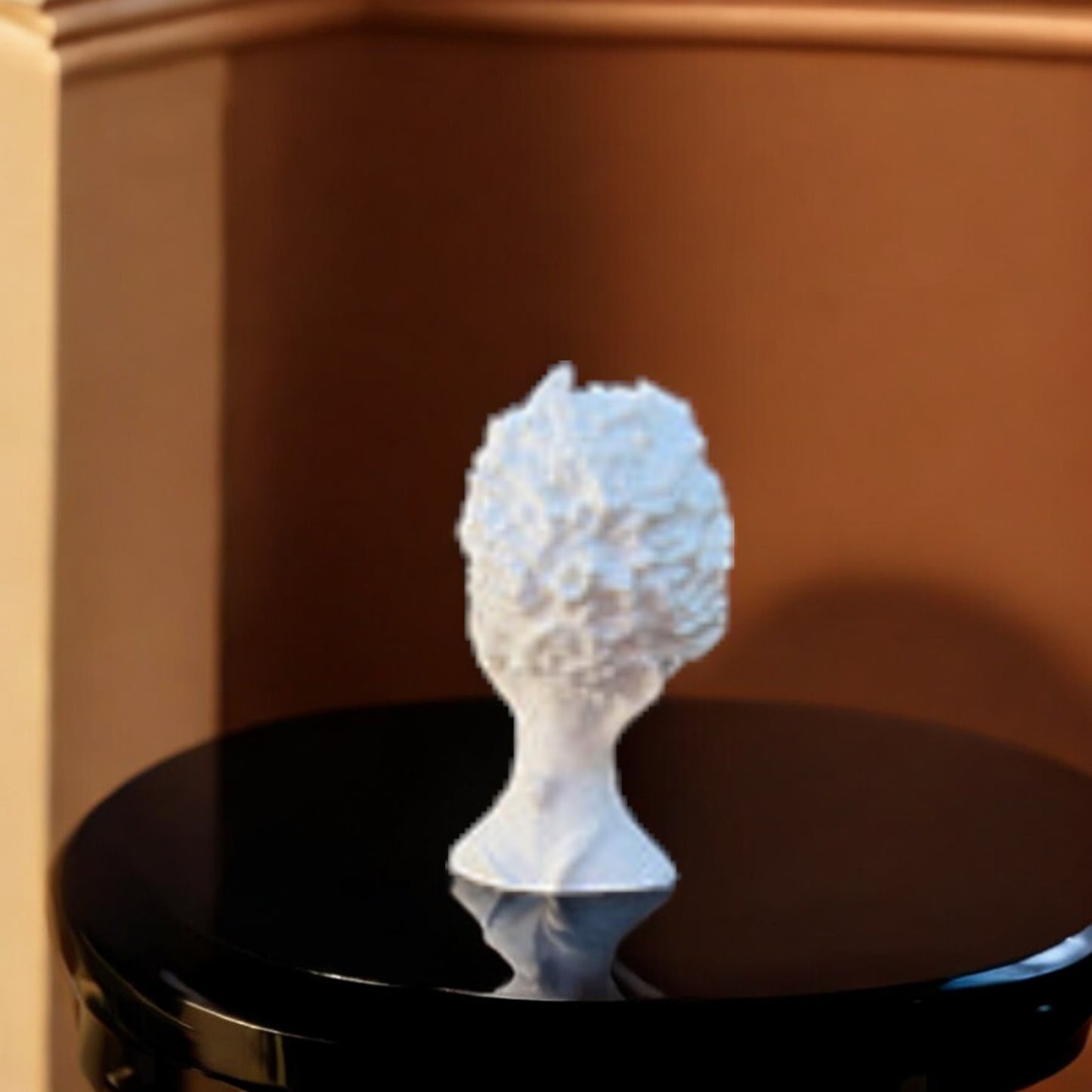floral grace bust 3d printed lady sculpture with flower hair elegant home decor uk made