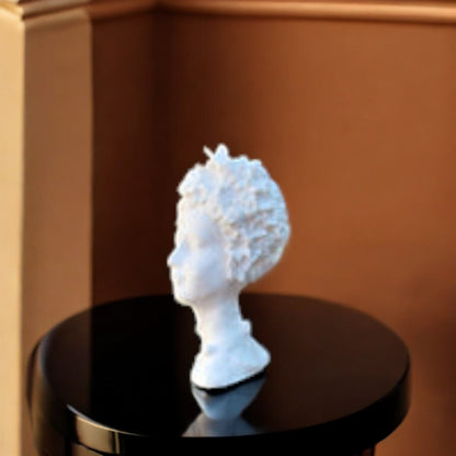 Floral Grace Bust 3D Printed Lady Sculpture with Flower Hair Elegant Home Decor UK Made