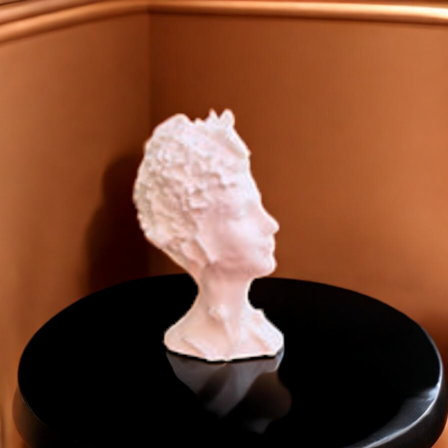 floral grace bust 3d printed lady sculpture with flower hair elegant home decor uk made