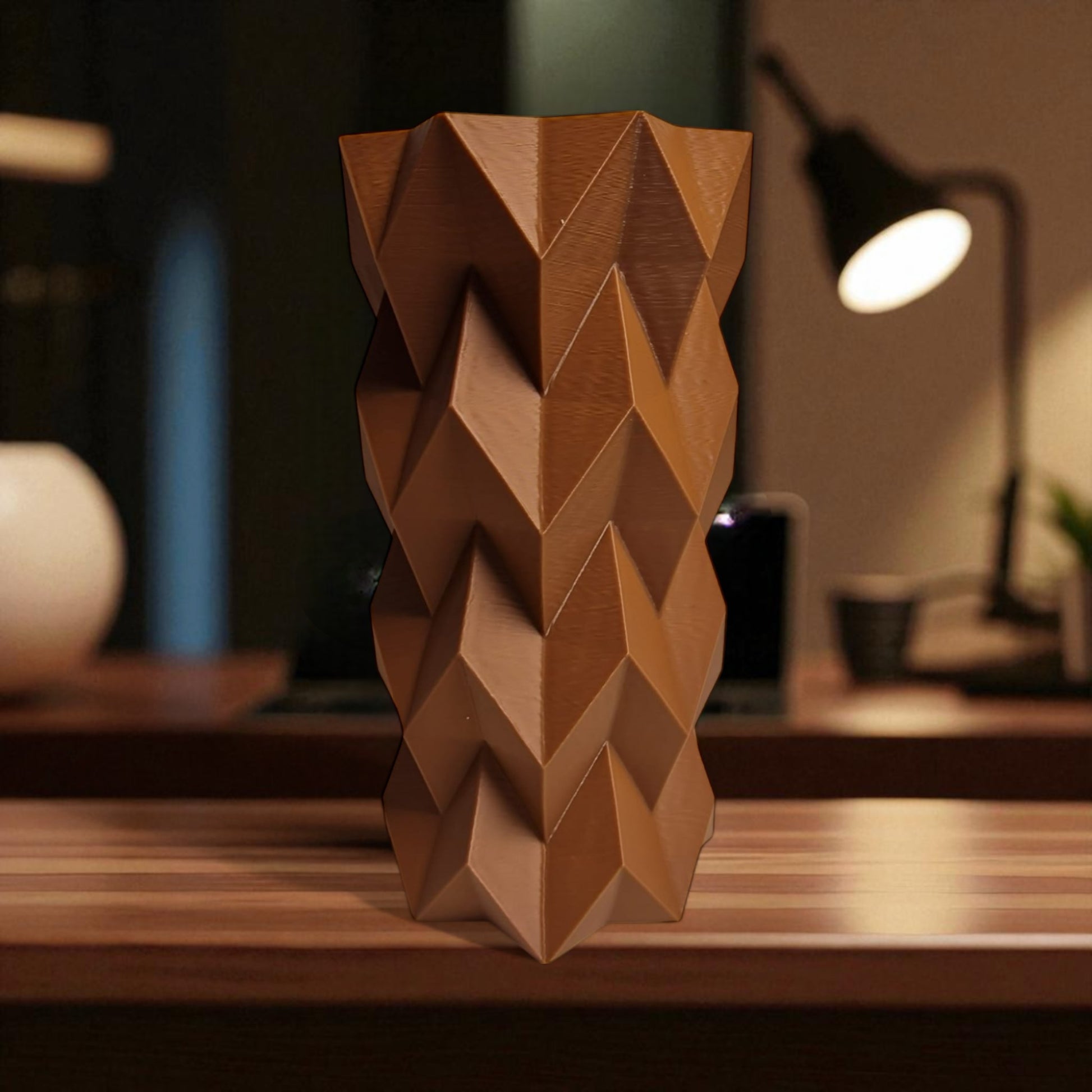 A modern 3D-printed vase with a sleek, sculptural design. Made from durable, waterproof material, this stylish vase is perfect for fresh flowers, dried arrangements, or as a standalone decor piece. Ideal for contemporary and minimalist interiors.