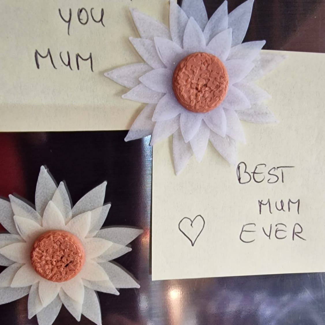 flower magnets mother’s day gift, cute floral fridge magnets, colourful home decor, small gift for mom, handmade magnet set