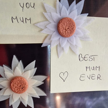 Flower Magnets Mother’s Day Gift, Cute Floral Fridge Magnets, Colourful Home Decor, Small Gift for Mom, Handmade Magnet Set