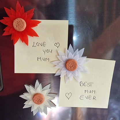 Flower Magnets Mother’s Day Gift, Cute Floral Fridge Magnets, Colourful Home Decor, Small Gift for Mom, Handmade Magnet Set