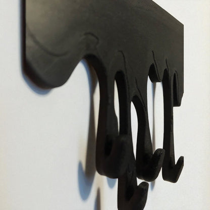 Modern Dripping Key Hanger with a unique dripping paint design, available in small (180mm x 90mm) and large (239mm x 120mm) sizes. Holds up to 9 key sets and can be mounted with adhesive strips for a rent-friendly option or secured with screws for a permanent installation. A stylish and functional wall-mounted key organizer for homes, apartments, and offices.