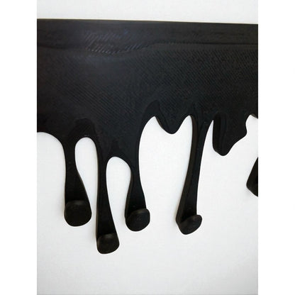 Modern Dripping Key Hanger with a unique dripping paint design, available in small (180mm x 90mm) and large (239mm x 120mm) sizes. Holds up to 9 key sets and can be mounted with adhesive strips for a rent-friendly option or secured with screws for a permanent installation. A stylish and functional wall-mounted key organizer for homes, apartments, and offices.