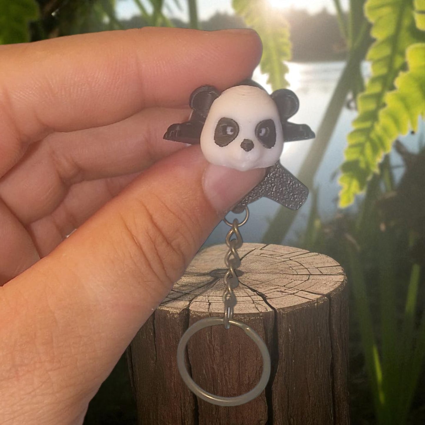 panda keychain adorable 3d panda bear keychain accessory, perfect gift for animal lovers