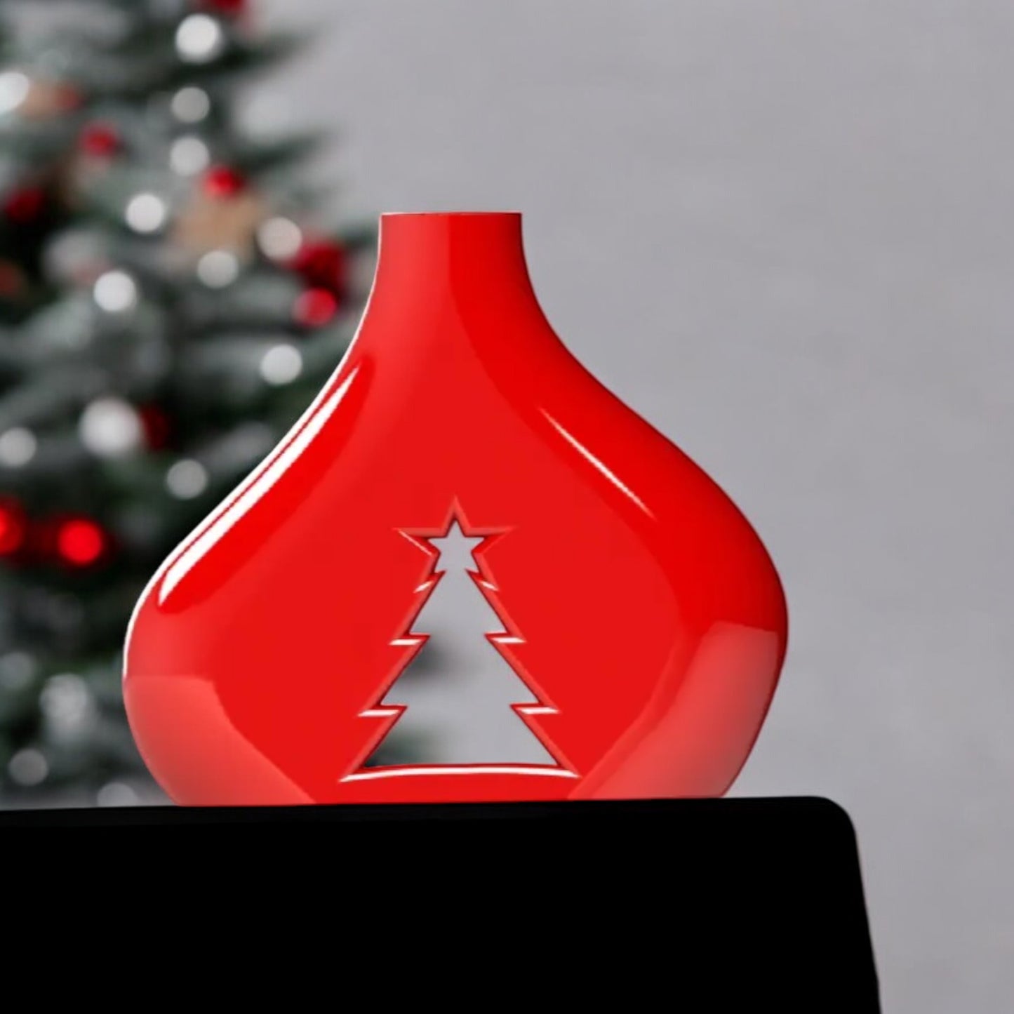 holiday hollytree vase  festive 3d-printed christmas tree cut-out vase for seasonal decor