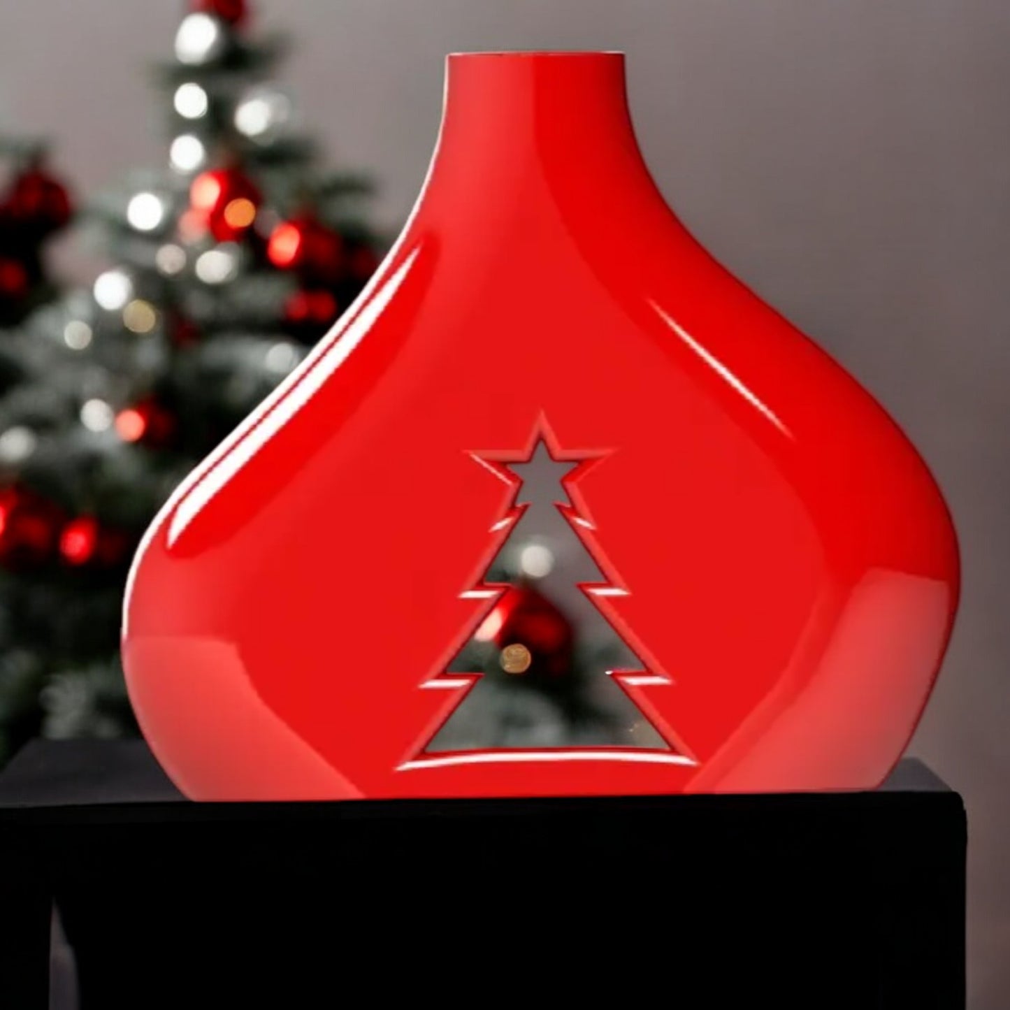 holiday hollytree vase  festive 3d-printed christmas tree cut-out vase for seasonal decor