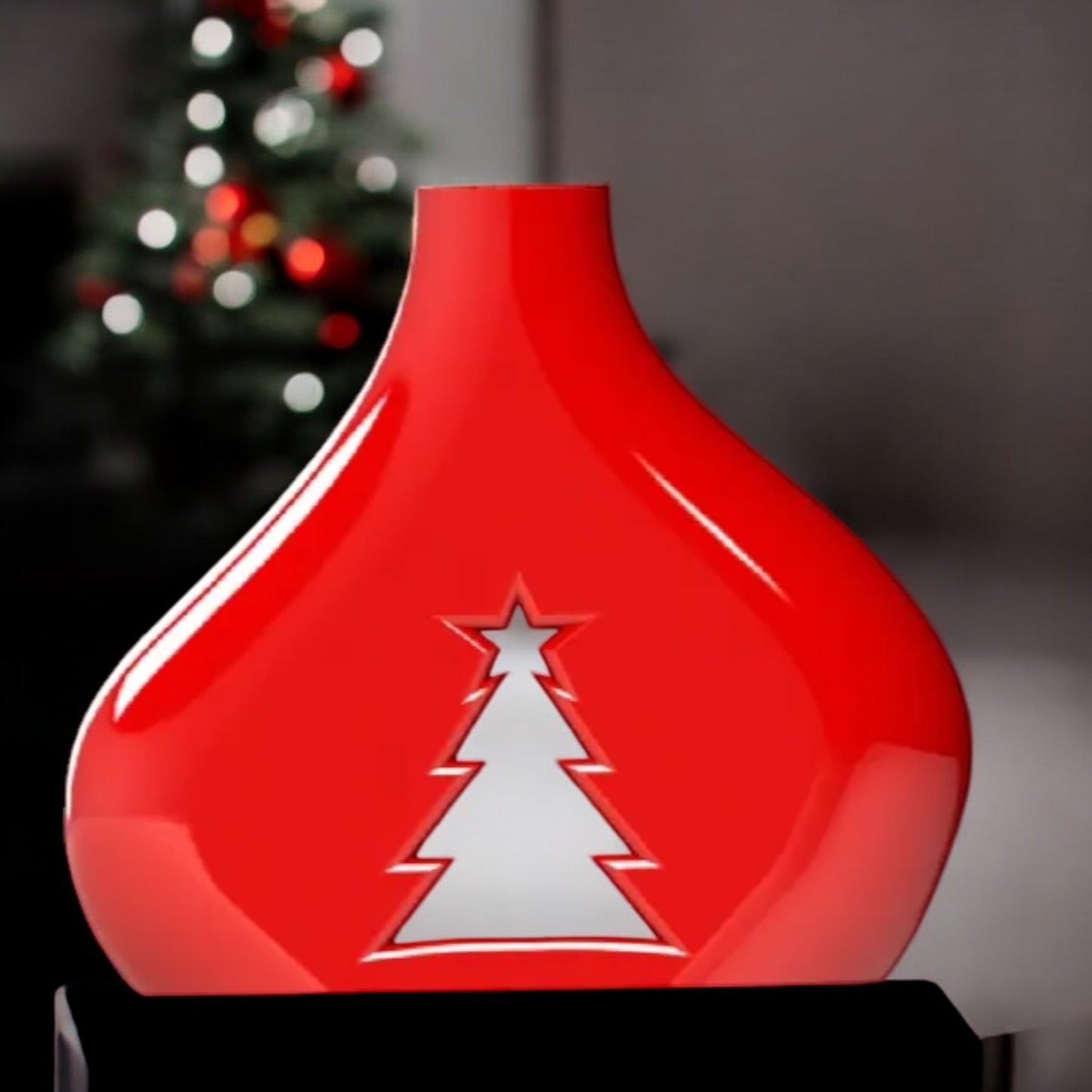 holiday hollytree vase  festive 3d-printed christmas tree cut-out vase for seasonal decor