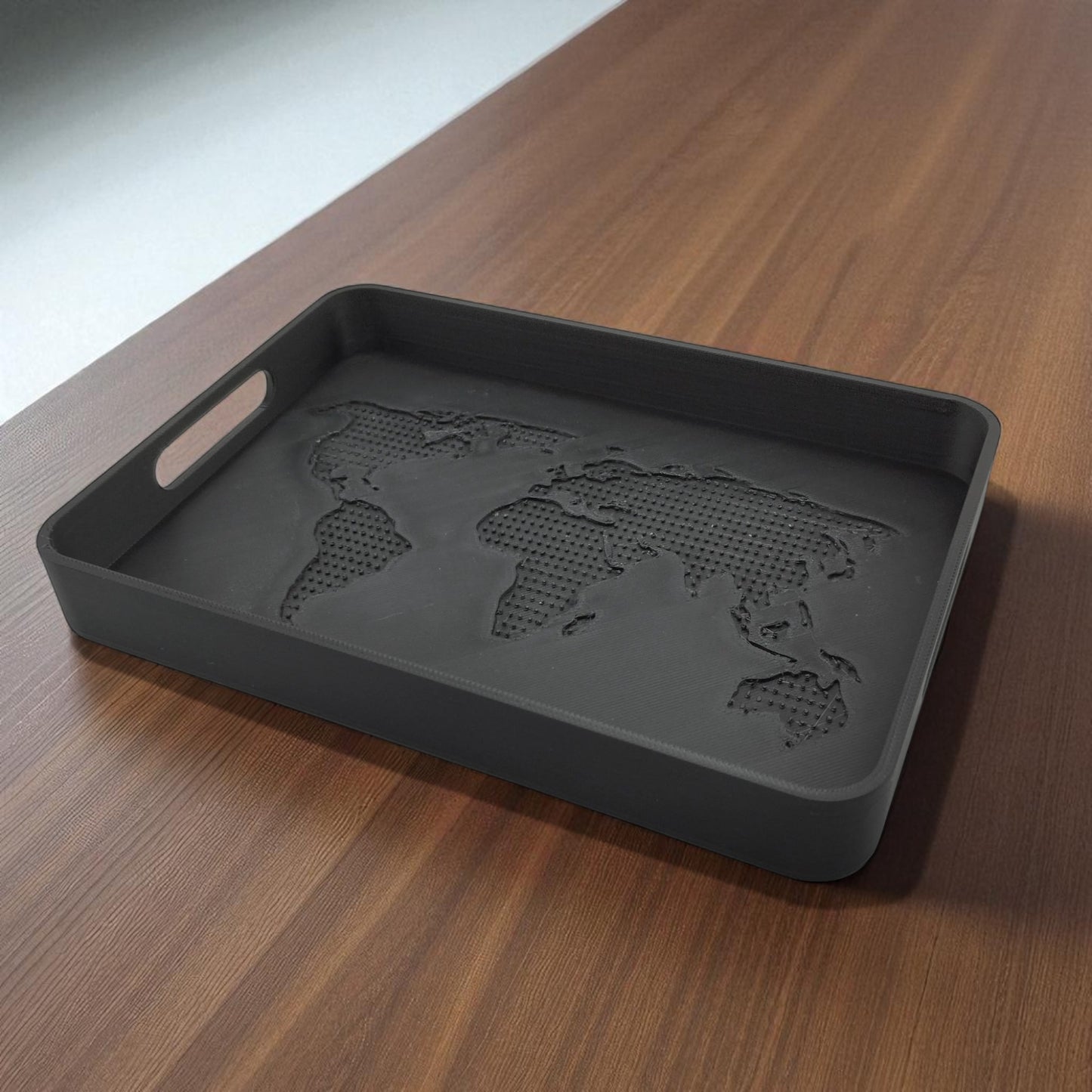 world tray modern designer tray with 3d relief of continents unique decorative tray for home or office