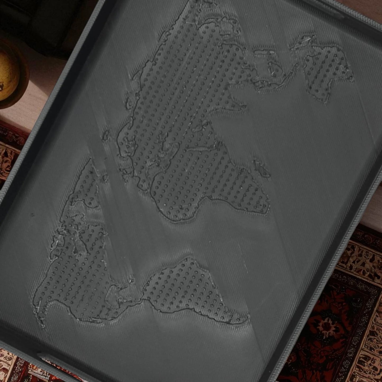 world tray modern designer tray with 3d relief of continents unique decorative tray for home or office
