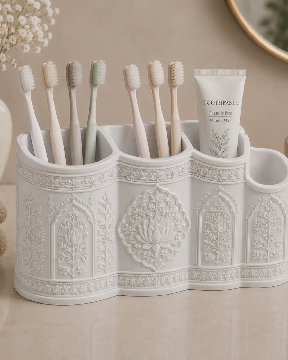 toothbrush holder for bathroom, toothbrush and toothpaste holder, bathroom toothbrush organiser, family toothbrush holder, toothbrush storage caddy, bathroom countertop organiser, bathroom counter storage, toothpaste organiser, toothbrush caddy, dental care organiser, toothbrush stand, bathroom sink organiser, bathroom vanity organiser, decorative toothbrush holder, unique bathroom accessories, traditional