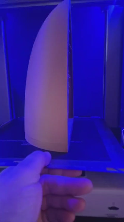 Handmade nativity scene decoration displayed with a stable silhouette, Holy Family figures, star on top and optional LED tealight, shown in a soft neutral colour. Modern Christmas home décor piece measuring 28.5 cm tall, 19 cm wide and 10 cm deep