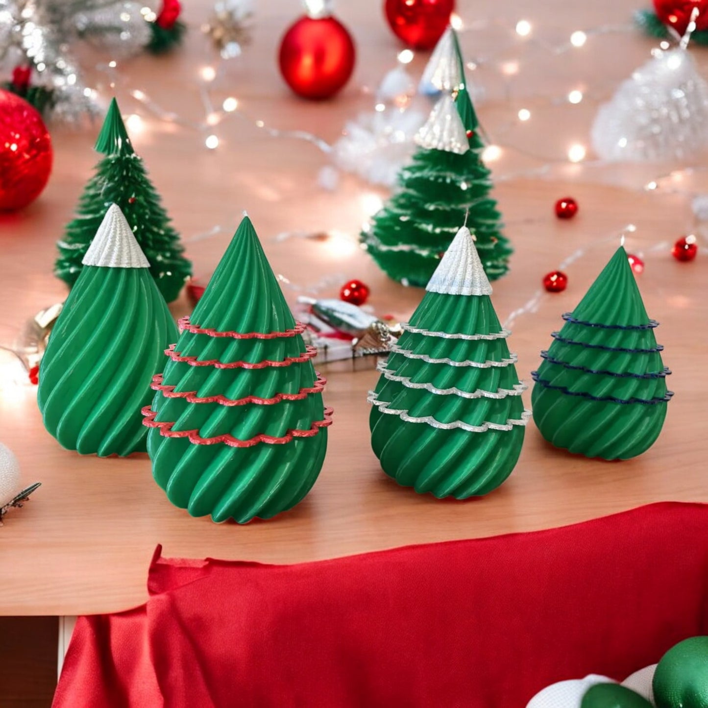 tinsel christmas tree with red ornaments mini holiday decor with red ornaments for home & office