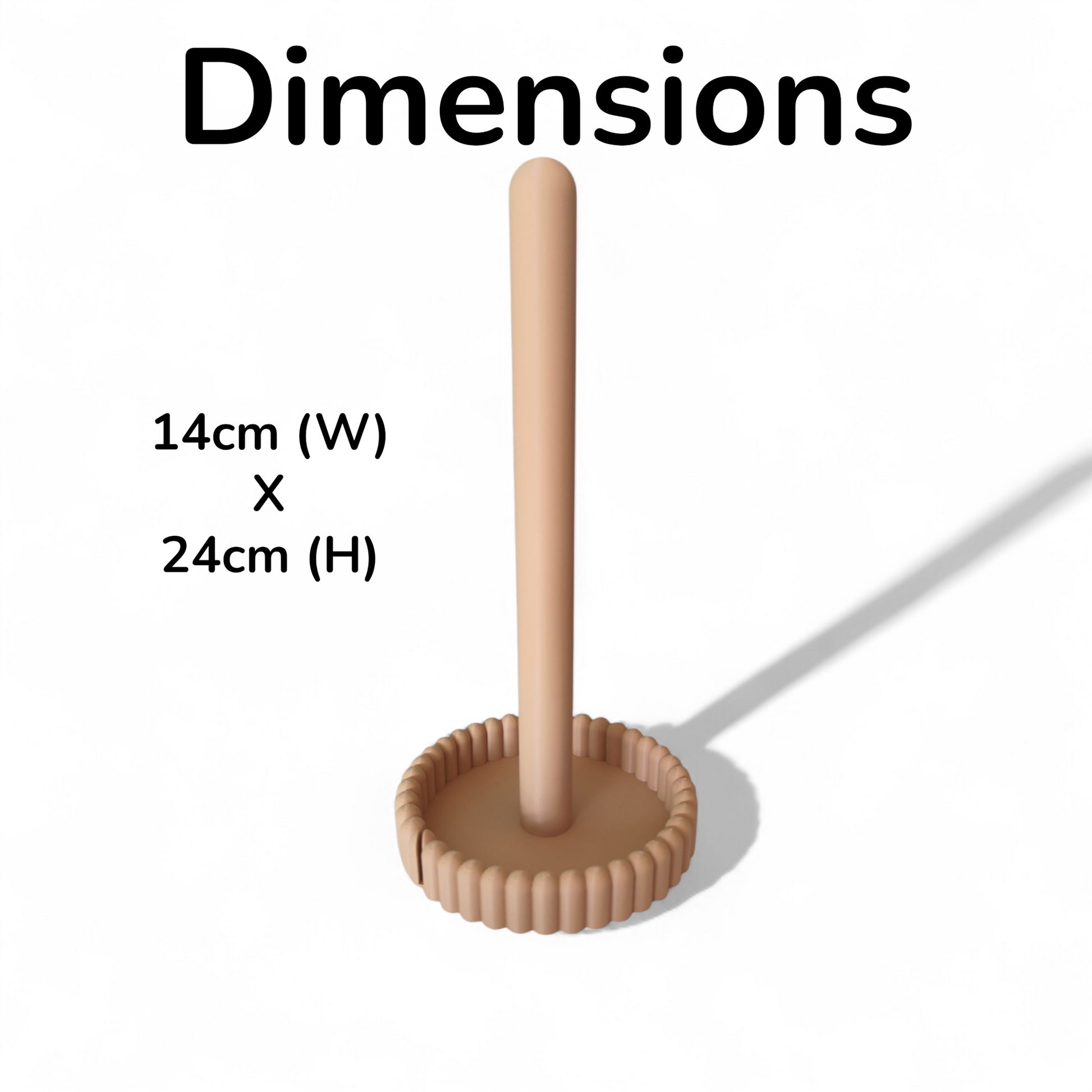 vertical free-standing kitchen towel holder on countertop